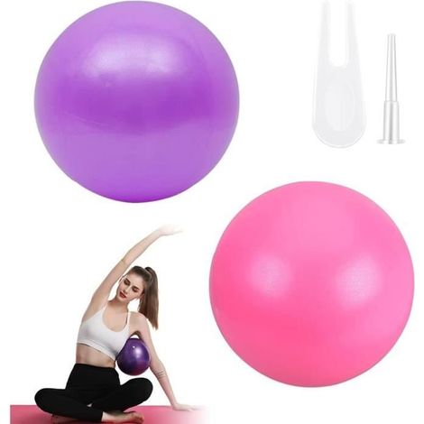 Mini Ballon Pilates - Givré - 25CM - Antidérapant - Rose et Violet - Fitness