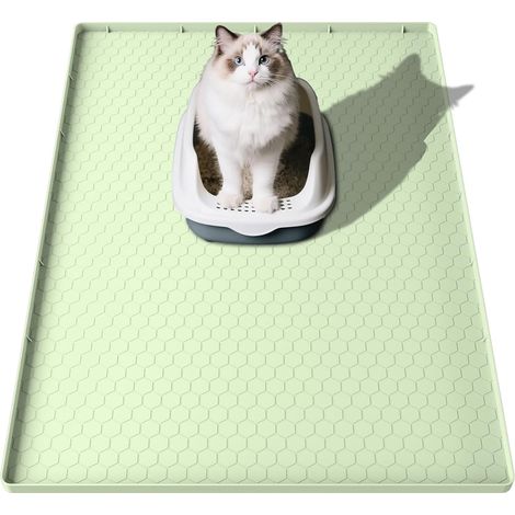 Tapis Litière Chat Silicone, 86x56cm Antidérapant et Imperméable (1/5)