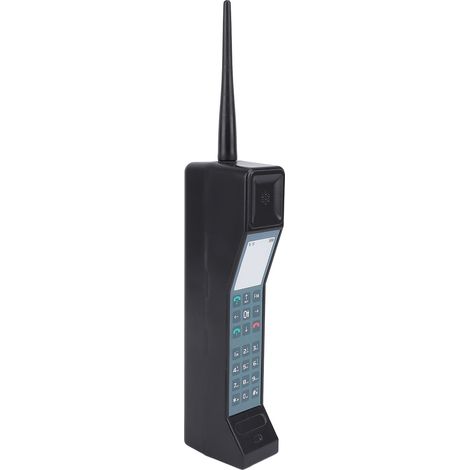 Modèle de téléphone portable rétro, ornement de téléphone portable style industriel vintage en forme de brique, noir, pour bureau ou étude. (1/5)