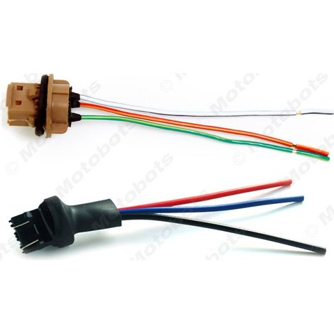 7443/7441/7444/1891 Car Turn Signal & Brake Light T20 Dual-Wire Lamp Socket Male + Female Extension Cable (1/4)