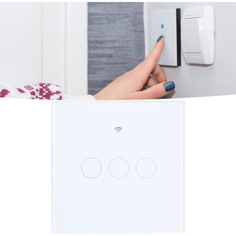 Intelligenter WLAN-Wandschalter, EU-Standard, einadriger stromführender Smart-Schalter, Anti-Graffiti, Timer für vernetztes Zuhause, 80-260V AC. (1/5)
