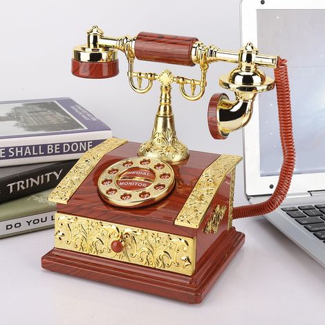 Retro-Telefon-Spieluhr, Schmuckkästchen, Aufbewahrungsbox, Schreibtisch-Dekoration (1/5)