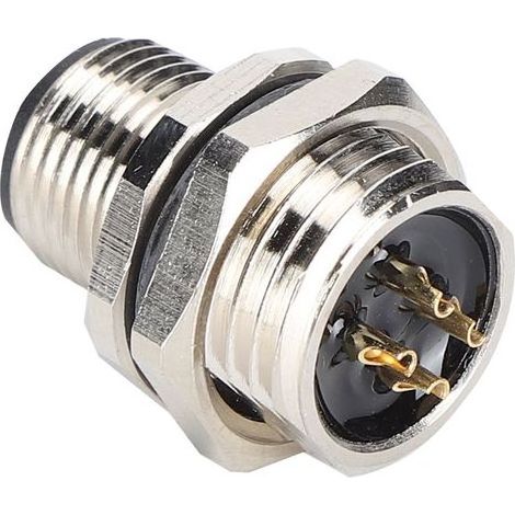 Wasserdichter M12 IP67 4-poliger Stecker, Einbaubuchse, M16 Gewinde, Industrieadapter, runder wasserdichter Stecker für die Verdrahtung, robuste Qualität. (1/5)