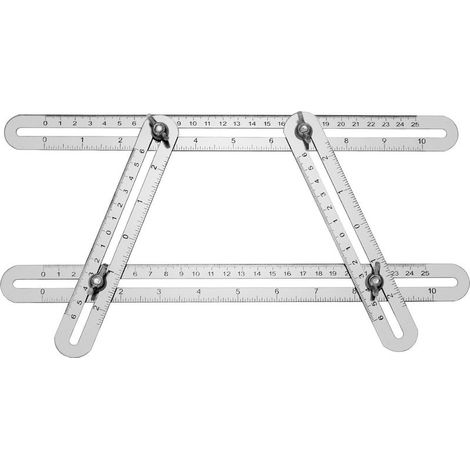 Règle de mesure d'angle, outil de mesure d'angle, règle multi-angles, règle pliante double échelle en alliage d'aluminium à quatre volets, outil de mesure d'angle (1/5)