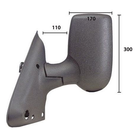 Rétroviseur électrique gauche chauffant court Ford Transit MK6 et MK7 2000-2014