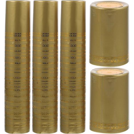 100 Stück 33 mm Rotweinflaschen-Verschlusskappe, hitzeschrumpfbar-4.80X3.30X3.30CM-Golden (1/4)