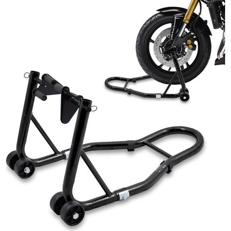 BITUXX Motorradständer Vorn Motorrad Montageständer Vorderrad Transportständer Schwarz Aufnahme 21-26 cm + für Fast alle Motorräder geeignet