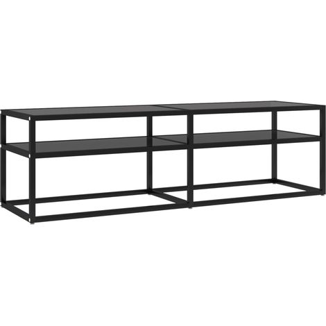 Mobile TV multimediale scaffale per televisione televisione buffet sala da pranzo soggiorno camera da letto 140 x 40 x 40,5 cm vetro temperato nero 020025937