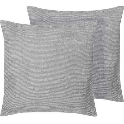 Dekokissen 2er Set NOLANA 45 x 45 cm Grau Ohne Muster