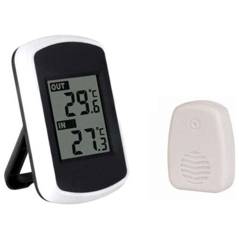 QORVA-Thermomètre intérieur/extérieur sans fil, transmission de 100 mètres, mesure de précision, écran LCD numérique clair pour le bureau à domicile XXW