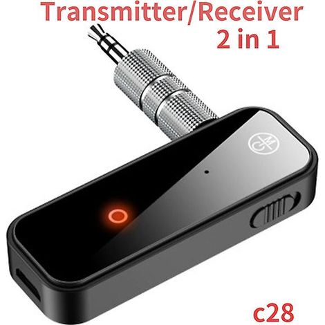 Émetteur-récepteur Bluetooth 5.0 2 en 1, adaptateur sans fil avec prise jack 3,5 mm et prise auxiliaire audio pour autoradio et kit mains libres. (1/5)