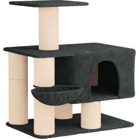 Katzennbaum mit Sisal-Kratzsäulen Dunkelgrau 96 cm vidaXL (1/5)