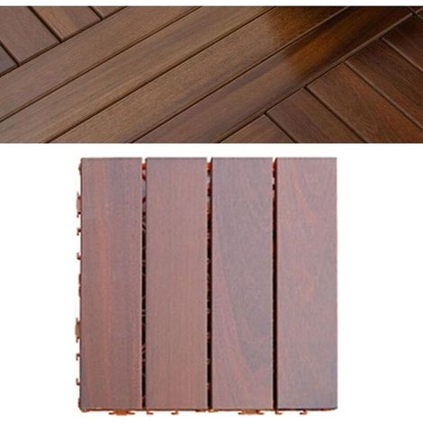 Solid Wood Flooring, Outdoor Flooring, Balcony, Patio, Terrace Flooring, Jointable, Self-Laying Sunny House, Anti-Corrosion Wood Flooring, 30 30 3cm (1/5)