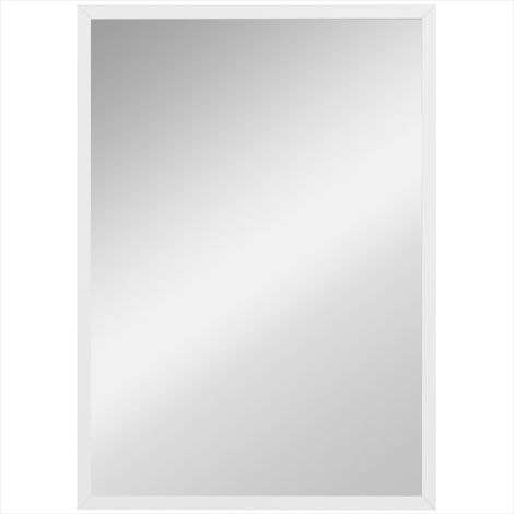 Décoration murale Miroir mural 50 x 70 cm cadre blanc design (1/5)