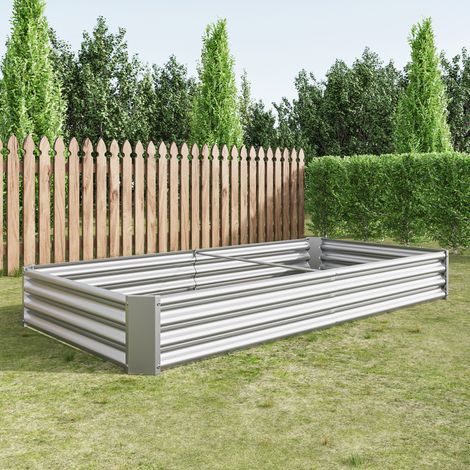 Bac de culture surélevé en métal, jardinière de jardin en tôle d’acier robuste au design stable, protection antirouille et longue durabilité, kit de bac surélevé sans fond, idéal pour légumes, herbes (1/5)
