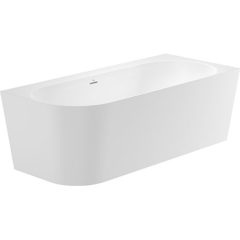 Baignoire d'angle droite "RAINA" 274L en Stonex avec vidage et siphon - 1700 x 750mm - Blanc - Roca (1/2)