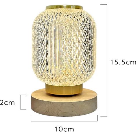 Lampe de bureau LED cristal (à piles), intensité lumineuse réglable, chargement USB, interrupteur tactile, télécommande (1/5)