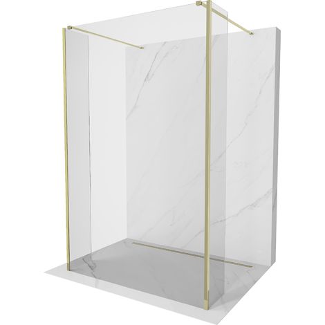 Mexen Kioto freistehende Duschwand 100 x 30 x 30 cm, transparent, gold - 800-100-030-222-50-00-030 (1/5)
