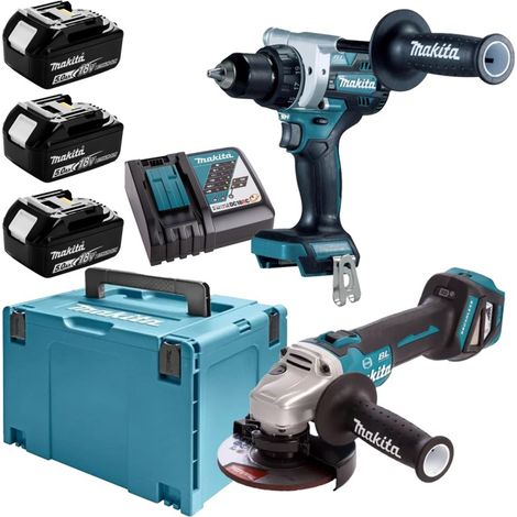 Makita zestaw combo 18v dlx2544tj (ddf492 + dga513) 3x5,0 makpac