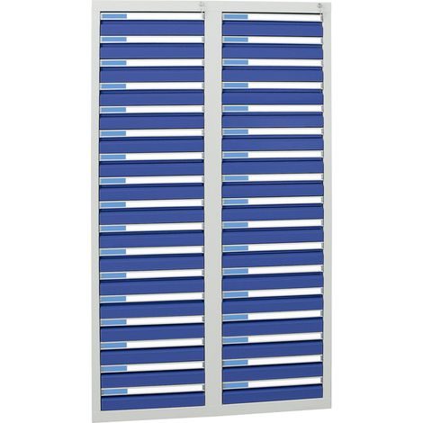 Stumpf Schubladenschrank Serie ESTA, 34 Schubladen enzianblau (34x100mm) (1/2)