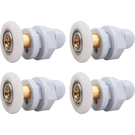 Roulettes Porte de Douche, 4 Pièces Roulette Porte Coulissante Douche en Laiton, Roulette Porte Coulissante, pour Remplacement de Douche Coulissante Verre Porte Coureurs Rouleaux (25MM)