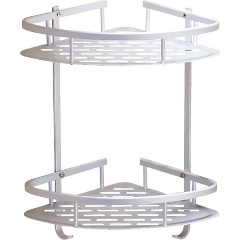 antirouille Caddy de Douche étagère, en alliage d'aluminium anodisé à 2 niveaux de salle de bain d'angle de panier de rangement à fixer au mur Espace pour maintenir Savon Shampooing nettoyant visage (1/5)