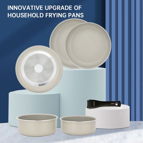 Batterie de cuisine antiadhésive, poignée amovible, Pot pour bébé, poêle à lait pour la maison, 6 pièces (1/5)