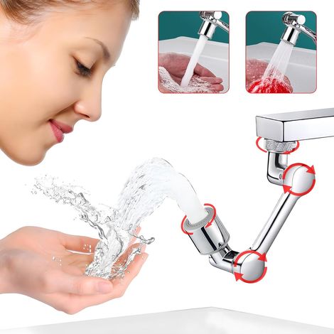 LaBlanc - Prolunga universale per rubinetto girevole a 1080°, braccio robotico girevole grandangolare, rubinetto universale con filtro anti-spruzzi, rubinetto con 2 modalità di uscita dell'acqua (dopp (1/5)