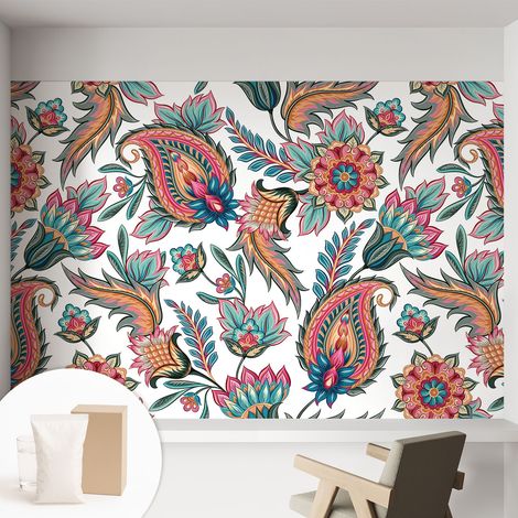 Papier peint avec colle pour décoration moderne de salon chambre à coucher cuisine et bureau Facile Motif oriental 152x104 cm (1/5)