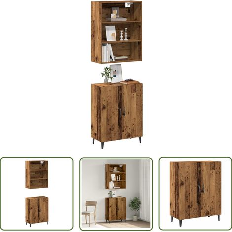 vidaXL Sideboard mit Wandschrank Altholz-Optik Holzwerkstoff (1/5)