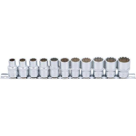 Jeu de Douilles 12,5 mm (1/2) 10-21 mm - 11 pcs - Acier Résistant et Précision Professionnelle - D-Work