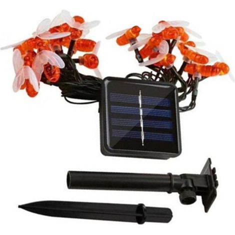 Solaire 8 fonctions 6,5 mètres 30 lumières guirlande solaire extérieure étanche simulée abeille décoration jardin décoration de Noël (1/5)