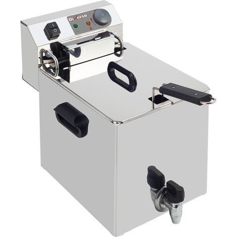 Friteuse de table électrique 10 litres + robinet de vidange - Diverso