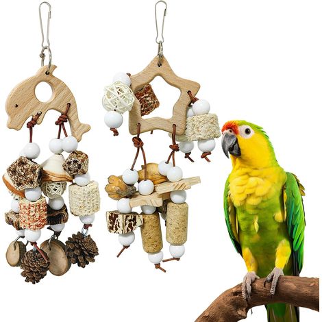 Lot de 2 jouets pour déchiquetage d'oiseaux, épi de maïs perroquet à mâcher (1/4)