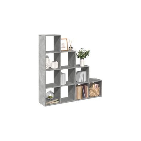 Étagère séparatrice de pièce à 4 niveaux gris béton (1/5)