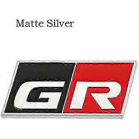 3D-Metalllogo GR Sport Emblem Kofferraumaufkleber für Toyota RZ RC RS Yaris Corolla CH Harrier Camry GR Sport Emblem Zubehör GR mattes Silber (1/5)
