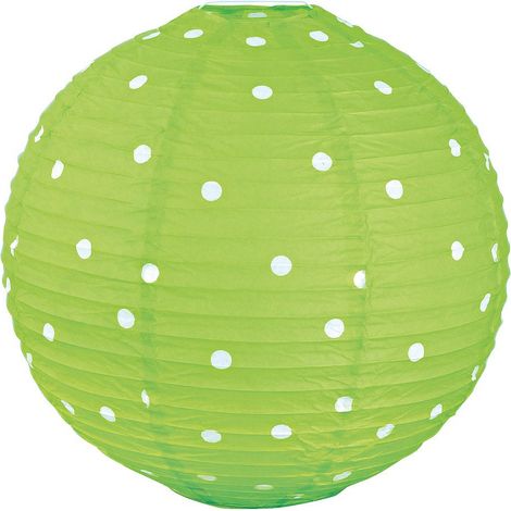 Sfera lampada a sospensione a soffitto design rockabilly lampada a pendolo verde bianco punteggiato (1/5)