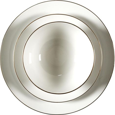 Erina 12-teiliges Speiseservice, weiß und gold (1/5)
