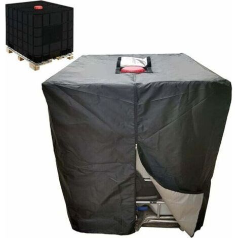 Housse de protection pour réservoir d'eau IBC 1 000 L avec fermeture éclair, coupe-vent, anti-UV et anti-déchirure, T-Audace (1/4)