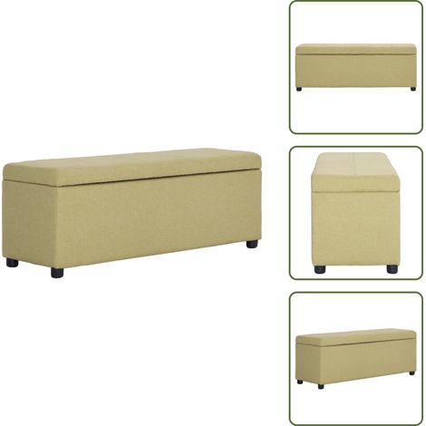 Stauraum - vidaXL Bank mit Staufach 116 cm Grün Polyester - Stauraumbank mit Staufach (1/5)