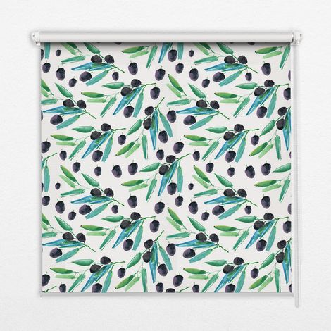 Tenda a Rullo Interna per Finestra - Tenda Filtrante Luce - Tenda Privacy - Tenda Decorativa Rettangolare - Rullo per Interni - (150 cm x 140 cm) - Foglie e prugne (1/5)