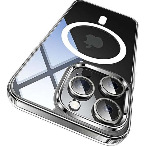 Coque arrière magnétique en silicone transparent pour iPhone 15 Pro Max (1/3)