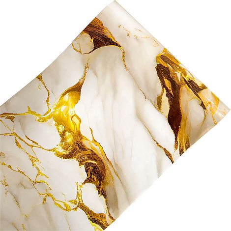 Papier peint PVC à motif marbre, matériau de décoration intérieure, autocollant mural, 60 x 1000 cm (1/5)