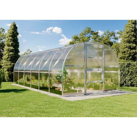 Terrando Serre Estragon 3x6m Argent Zingué, 6 mm Épaisseur de paroi 300 x 600 cm (1/3)