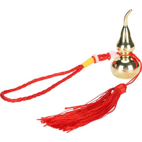 Gourd Pendant Brass Material Calabash Shape Decoration Auspicious Crafts with Red Lanyard (1/5)