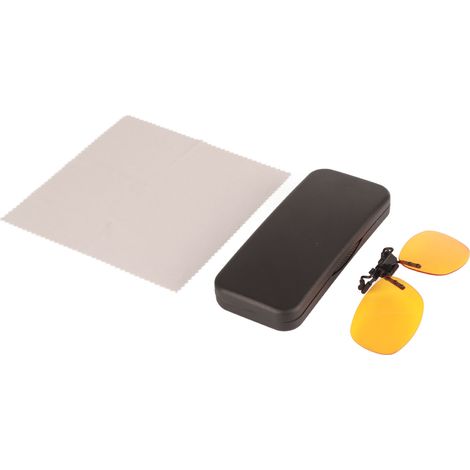Lunettes de protection clip-on carrées anti-lumière bleue et anti-radiation, légères et portables, idéales pour écrans, avec pince-notes, modèle orange. (1/5)