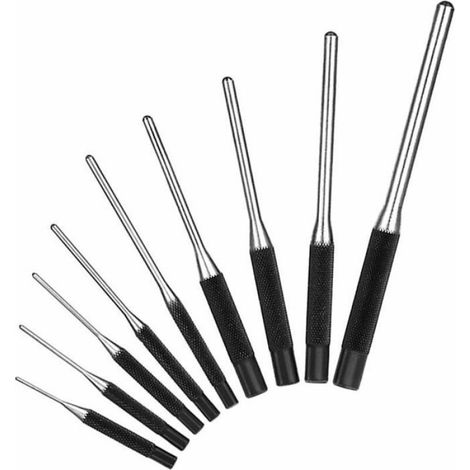9pcs Poinçons – Acier 40Cr anti-dérapant – pour réparation armes, bijoux, horlogerie – 1/16" à 5/16" (1/4)