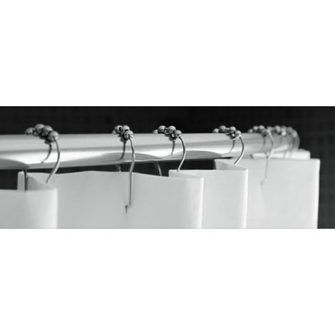 Tringle droit pour rideau de douche en acier poli 200 cm (1/3)