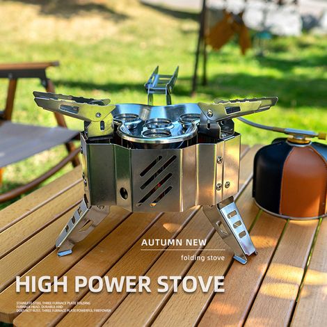 Camping en plein air 15800W poêles en métal Portable pique-nique Barbecue four pliable avec sac de rangement eau bouillante accessoire de cuisine (1/5)