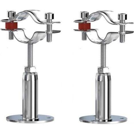 [NEVER USED] 2Pcs Stainless Steel Adjustable Pipe Support Clamps, Wall Mount Pipe Support, For Diameter 15-19MM, For Fixing Pipes, Tubes, Rods Etc.
